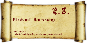 Michael Barakony névjegykártya